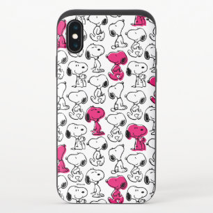 Snoopy Black & Magenta Pattern iPhone X Slider Case