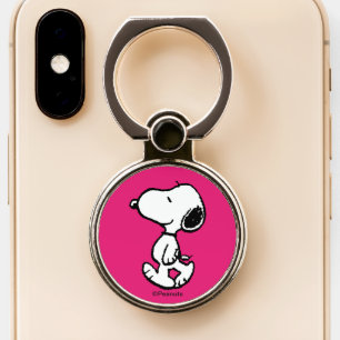 Snoopy Black & Magenta Phone Ring Stand