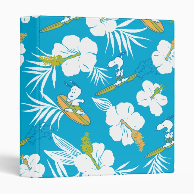 Snoopy Brooklyn Beach Pattern 3 Ring Binder (Front/Spine)