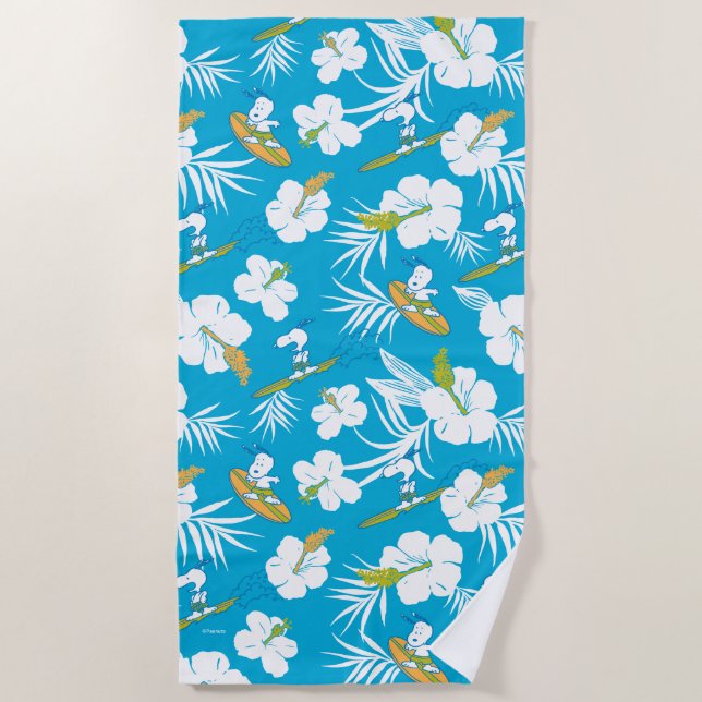 Snoopy Brooklyn Beach Pattern Beach Towel (Front)