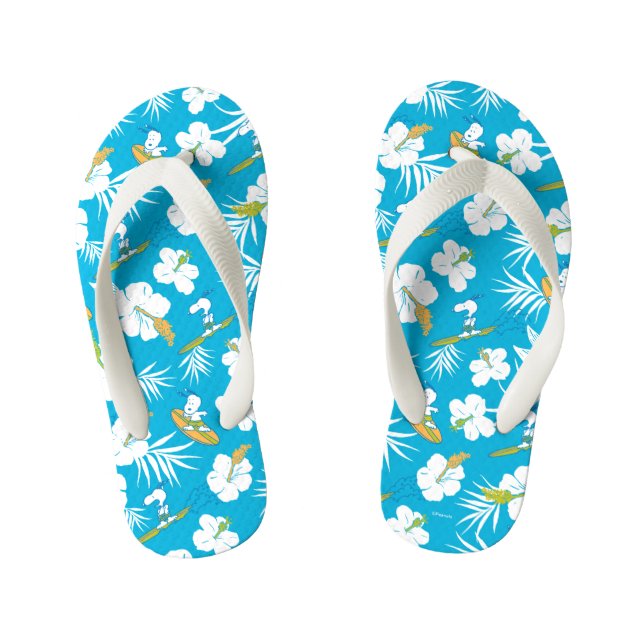 Snoopy Brooklyn Beach Pattern Kid's Flip Flops (Footbed)