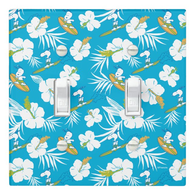 Snoopy Brooklyn Beach Pattern Light Switch Cover (In Situ)