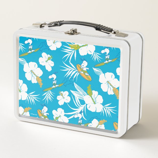 Snoopy Brooklyn Beach Pattern Metal Lunch Box (Front)