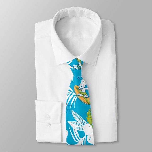 Snoopy Brooklyn Beach Pattern Neck Tie (Tied)