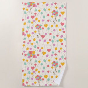 Snoopy Bunches of Balloons Pattern Beach Towel