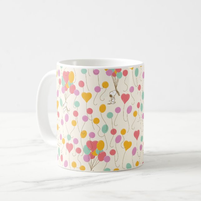 Snoopy Bunches of Balloons Pattern Coffee Mug (Front Left)