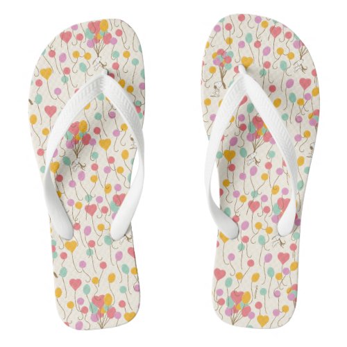 Snoopy Bunches of Balloons Pattern Flip Flops
