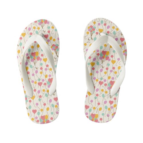 Snoopy Bunches of Balloons Pattern Kids Flip Flops