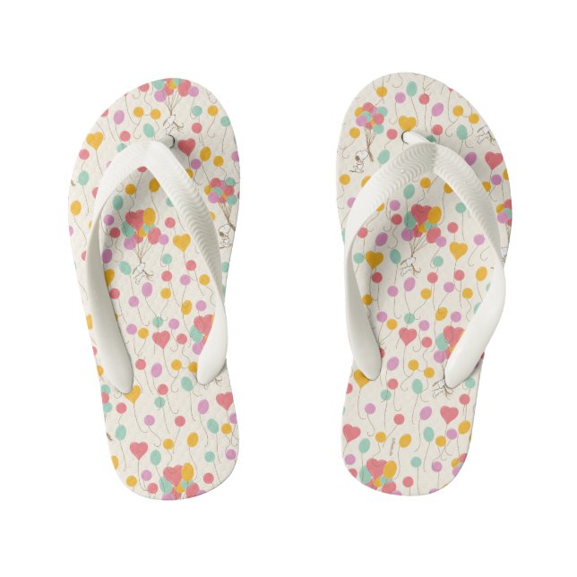 Snoopy Bunches of Balloons Pattern Kid's Flip Flops (Footbed)