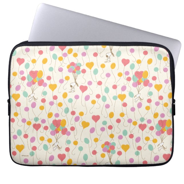 Snoopy Bunches of Balloons Pattern Laptop Sleeve (Front)
