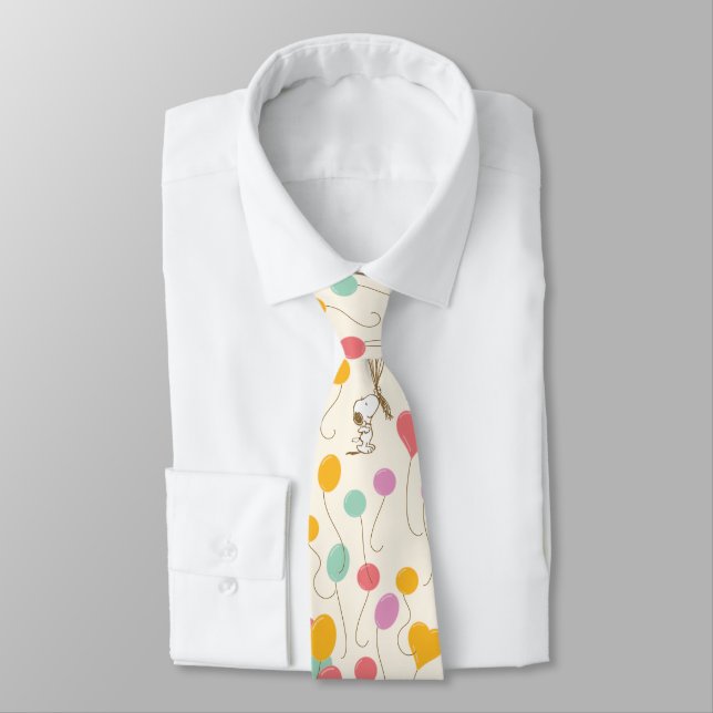 Snoopy Bunches of Balloons Pattern Neck Tie (Tied)