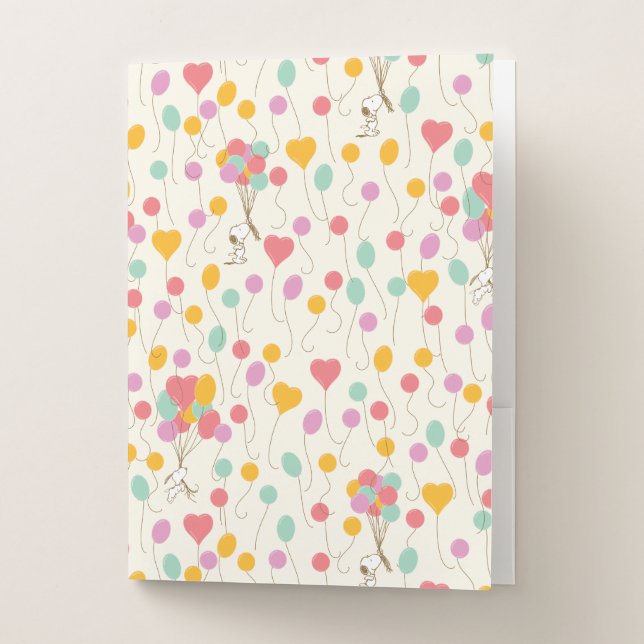 Snoopy Bunches of Balloons Pattern Pocket Folder (Front)