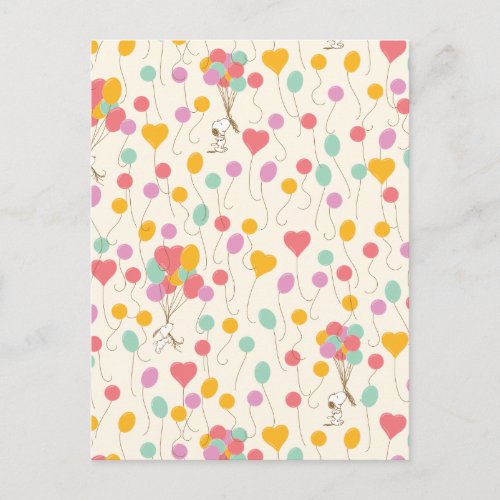 Snoopy Bunches of Balloons Pattern Postcard