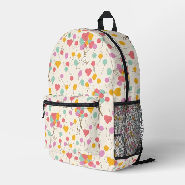 Snoopy Bunches of Balloons Pattern Printed Backpack (Back Corner Right)