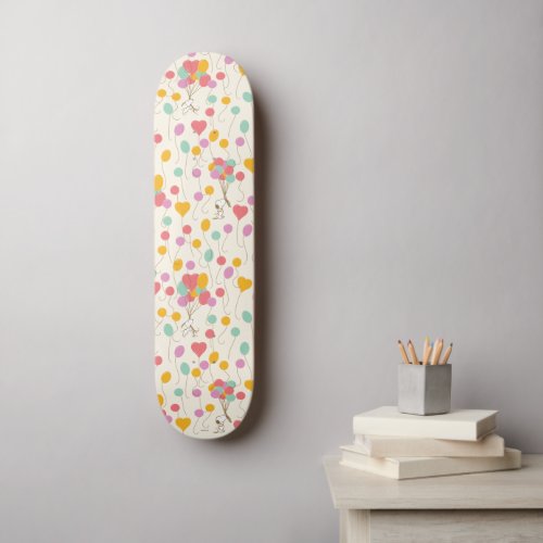 Snoopy Bunches of Balloons Pattern Skateboard