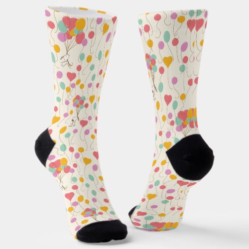 Snoopy Bunches of Balloons Pattern Socks