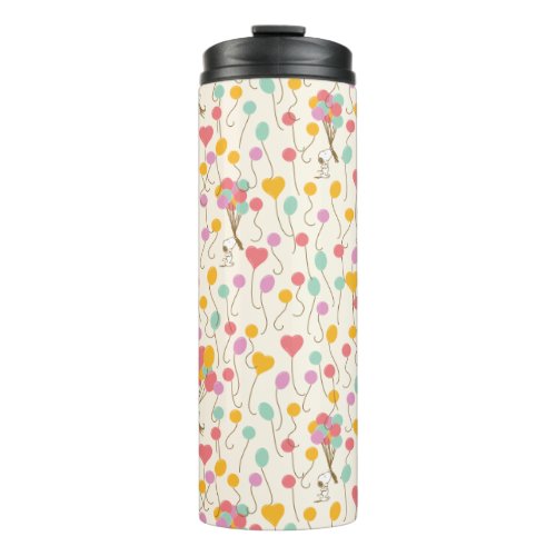 Snoopy Bunches of Balloons Pattern Thermal Tumbler