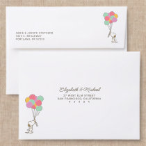 Snoopy Carrying Balloons Addressed Envelopes