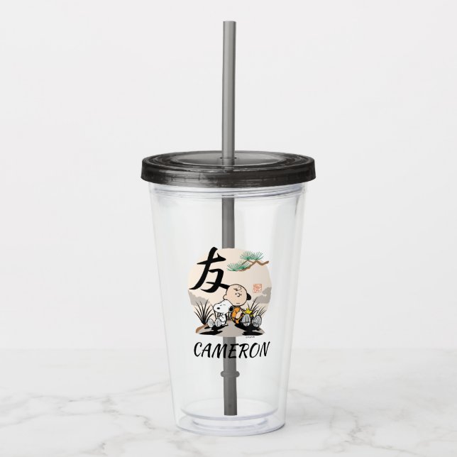 Snoopy, Charlie Brown, and Woodstock - Friend Acrylic Tumbler (Front)