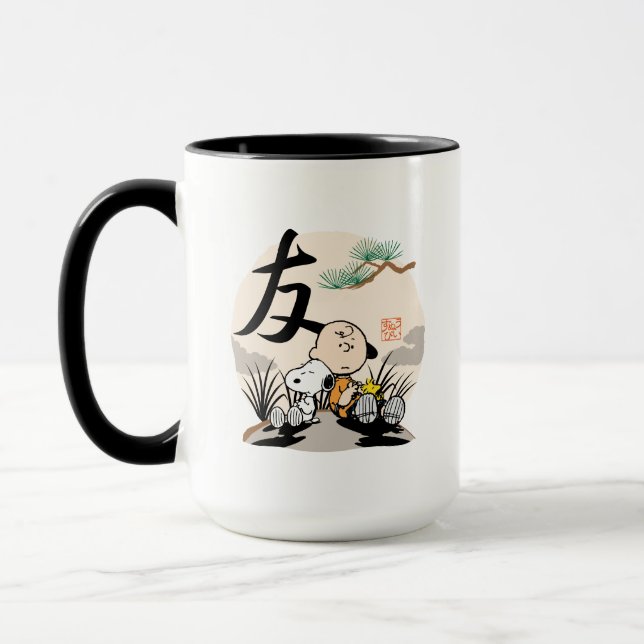 Snoopy, Charlie Brown, and Woodstock - Friend Mug (Left)
