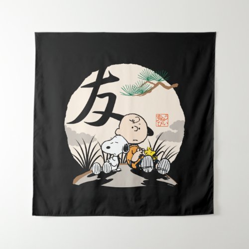 Snoopy Charlie Brown and Woodstock _ Friend Tapestry