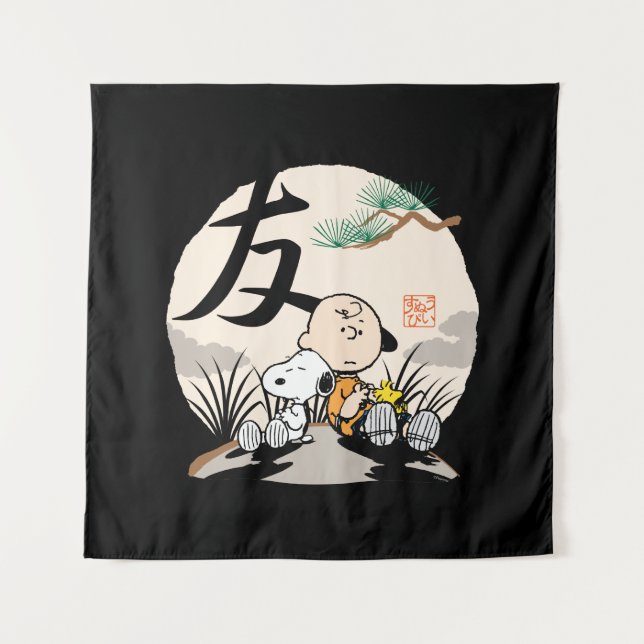 Snoopy, Charlie Brown, and Woodstock - Friend Tapestry (Front)