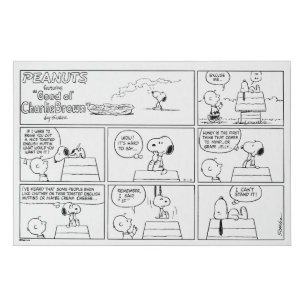 Snoopy & Charlie Brown English Muffin Faux Canvas Print