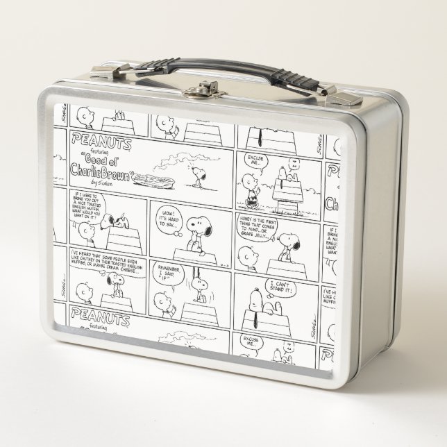 Snoopy & Charlie Brown | English Muffin Metal Lunch Box (Front)