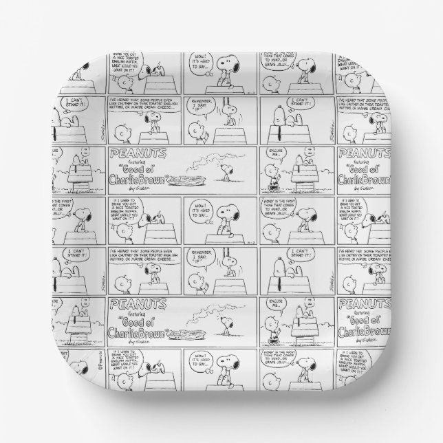 Snoopy & Charlie Brown | English Muffin Paper Plates (Front)