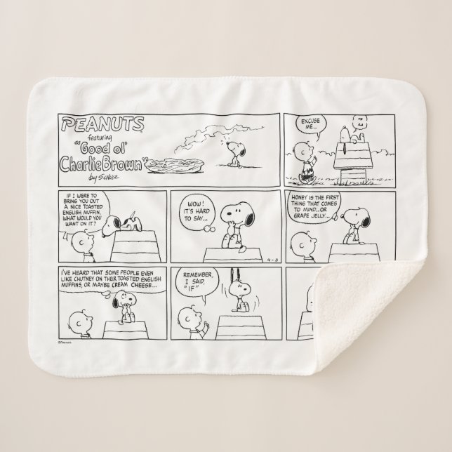Snoopy & Charlie Brown | English Muffin Sherpa Blanket (Front (Horizontal))