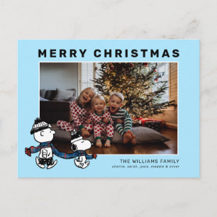 Snoopy & Charlie Winter Scarf Christmas Photos Holiday Postcard