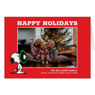 Snoopy Christmas Family Photo Cards