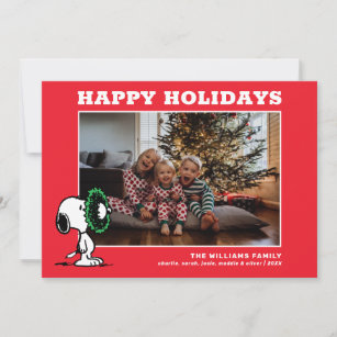 Snoopy Christmas Family Photo Holiday Card