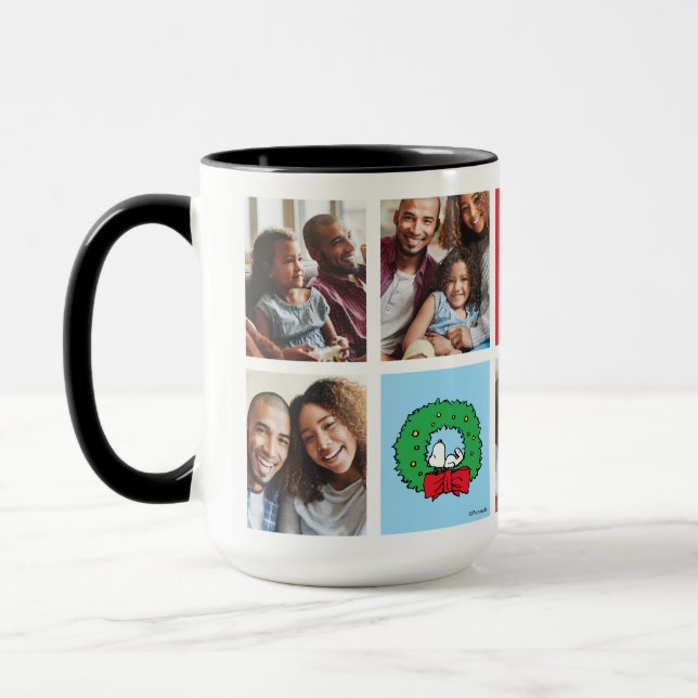 Snoopy Christmas Wreath | Mom Photo Collage Mug (Left)