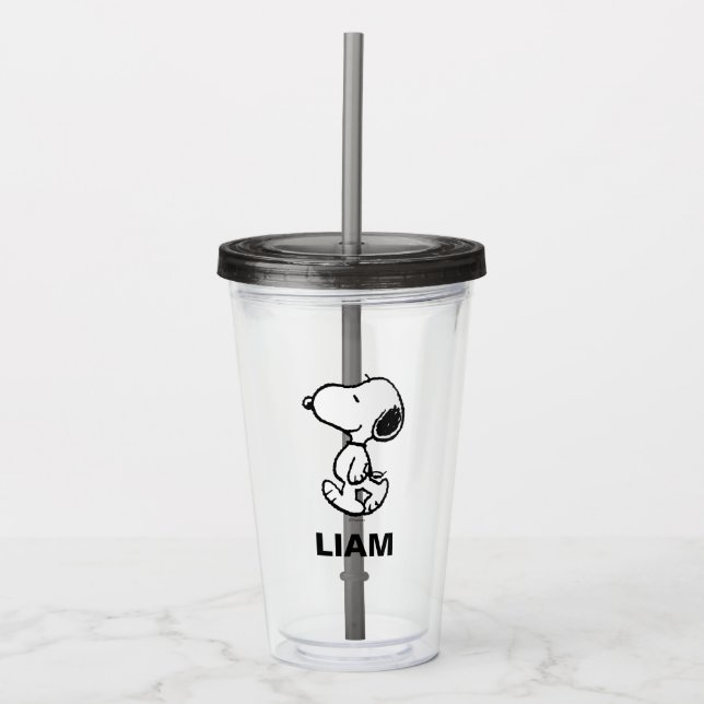Snoopy Classic Comics | Add Your Name Acrylic Tumbler (Front)