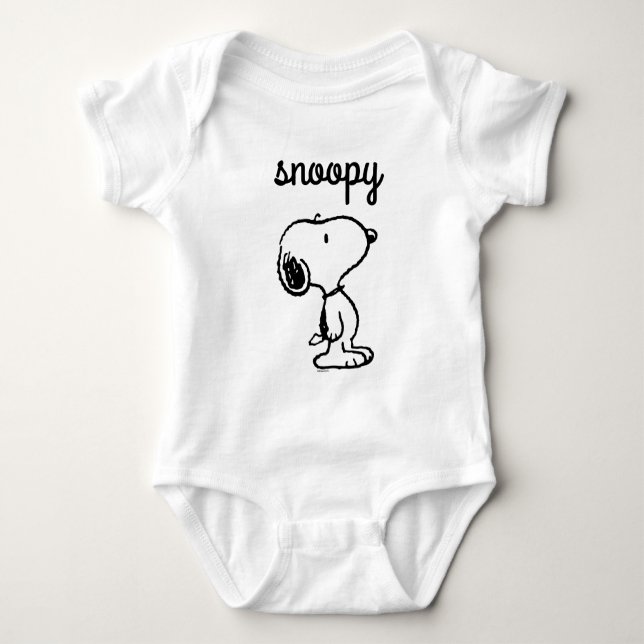 Snoopy Classic Comics Baby Bodysuit (Front)