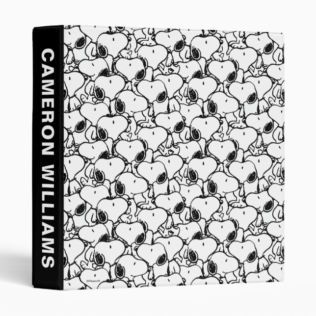 Snoopy Classic Comics Pattern 3 Ring Binder (Front/Spine)