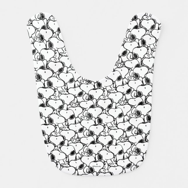 Snoopy Classic Comics Pattern Baby Bib (Front)