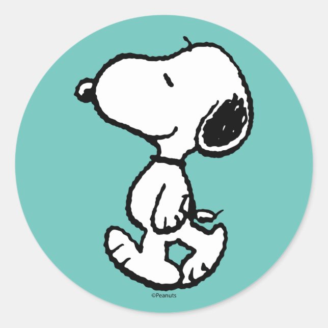 Snoopy Classic Comics Round Sticker (Front)
