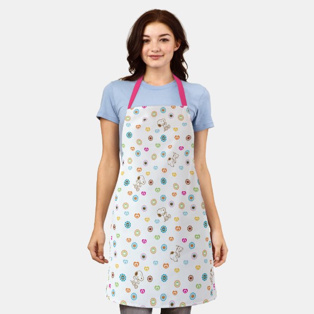 Snoopy Colorful Hearts Pattern Apron (Worn)