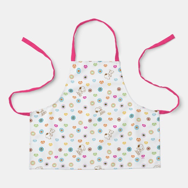 Snoopy Colorful Hearts Pattern Apron (Front)
