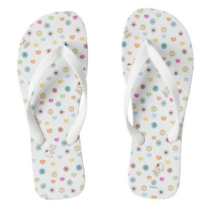 Snoopy Colorful Hearts Pattern Flip Flops
