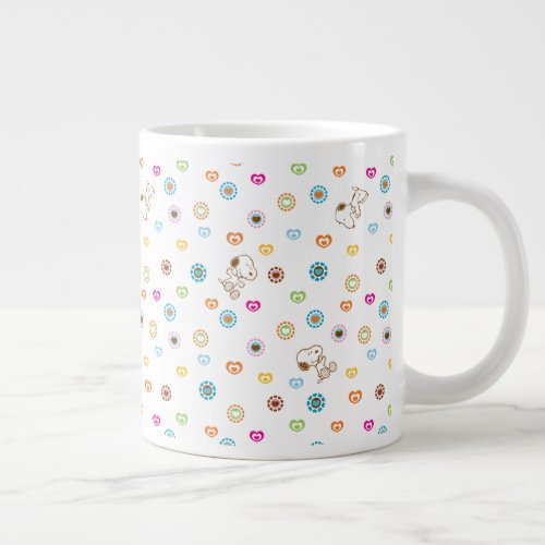 Snoopy Colorful Hearts Pattern Giant Coffee Mug