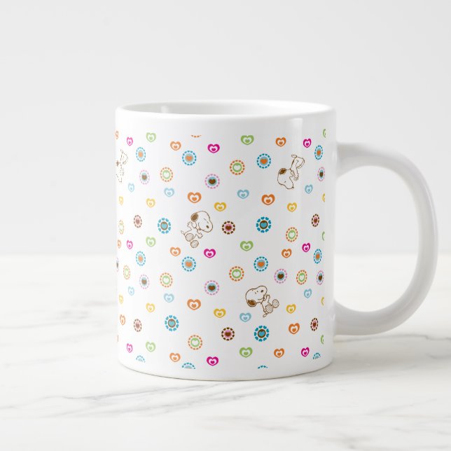 Snoopy Colorful Hearts Pattern Giant Coffee Mug (Right)