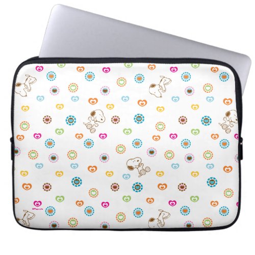 Snoopy Colorful Hearts Pattern Laptop Sleeve