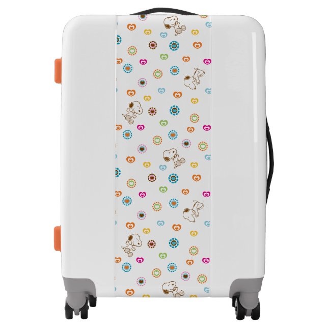 Snoopy Colorful Hearts Pattern Luggage (Front)