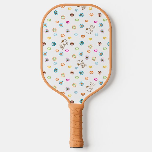 Snoopy Colorful Hearts Pattern Pickleball Paddle (Front)