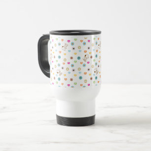 Snoopy Colorful Hearts Pattern Travel Mug