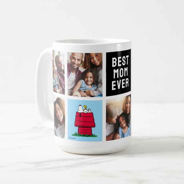 Snoopy Doghouse | Best Mom - Photo Collage Coffee Mug (Front Left)
