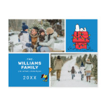 Snoopy Doghouse Christmas Family Photo Collage Holiday Postcard